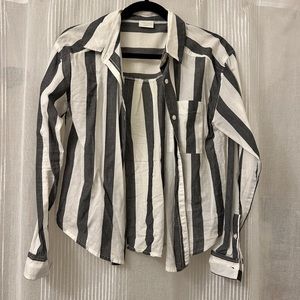 ABOUND White & Grey Striped Button Down